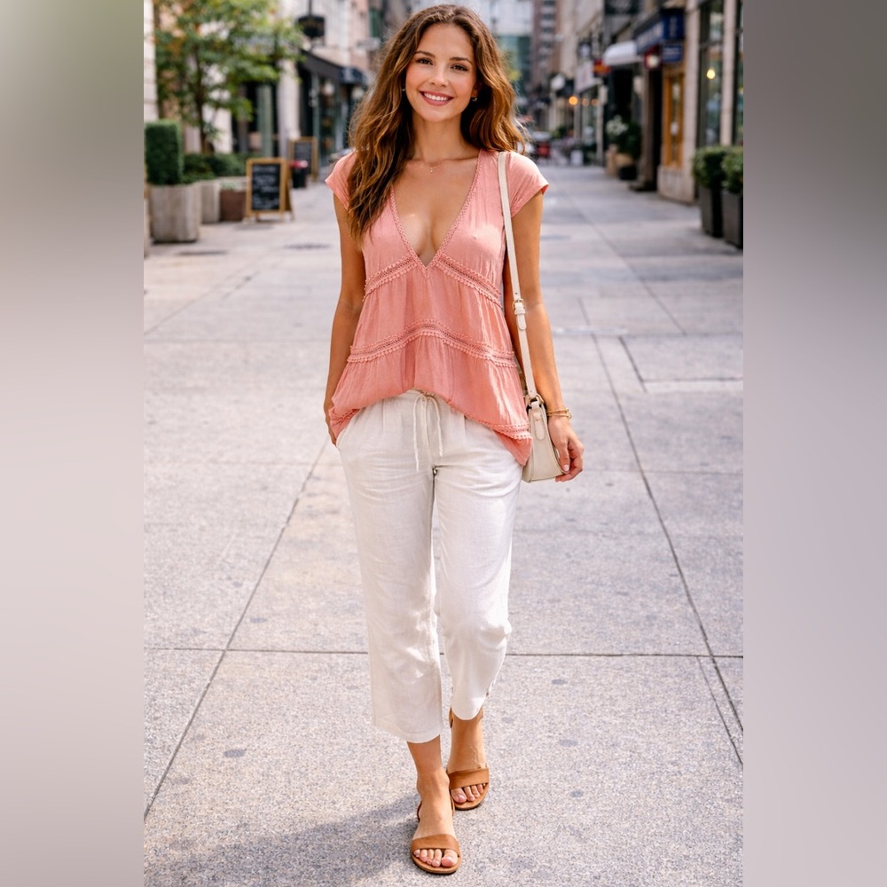 POL Boho Lightweight Rayon Blend Tunic Top — Size Medium